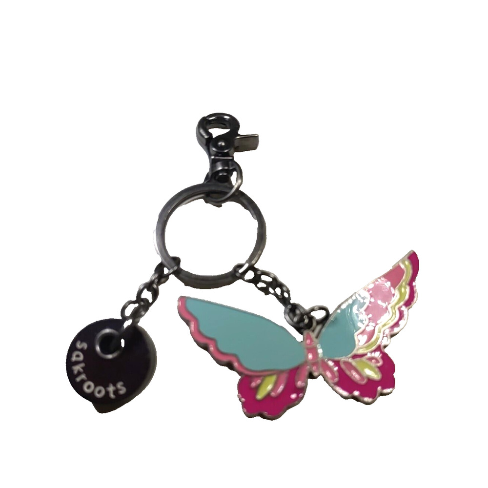 Sakroots Butterfly Keychain Purse Clip Metal Enamel